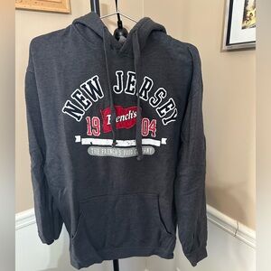 New Jersey French’s 1904 Grey Hoodie sweatshirt unisex sz medium Distressed look